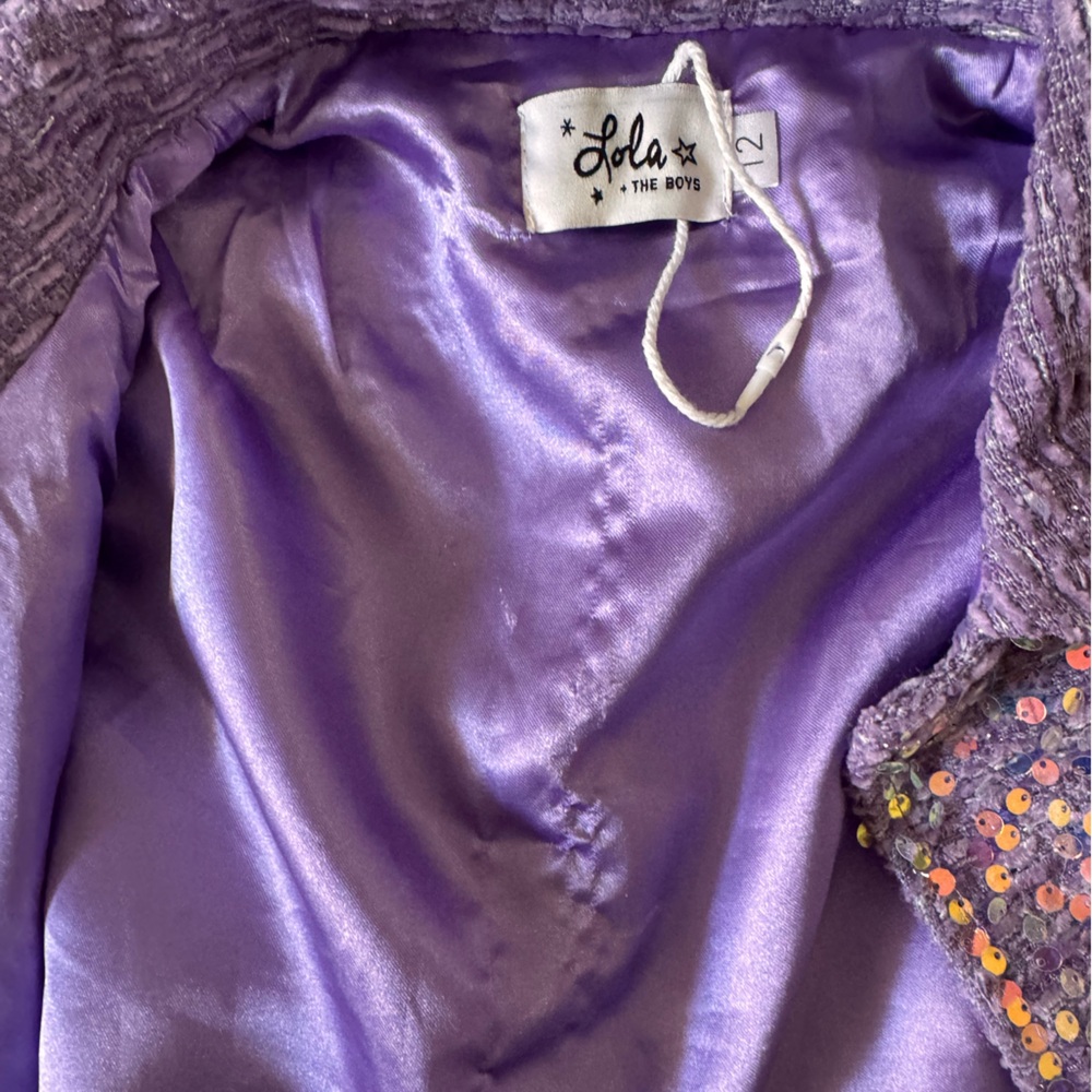 Lola + The Boys Lavender Sequin Tweed Set - Picture 3 of 5